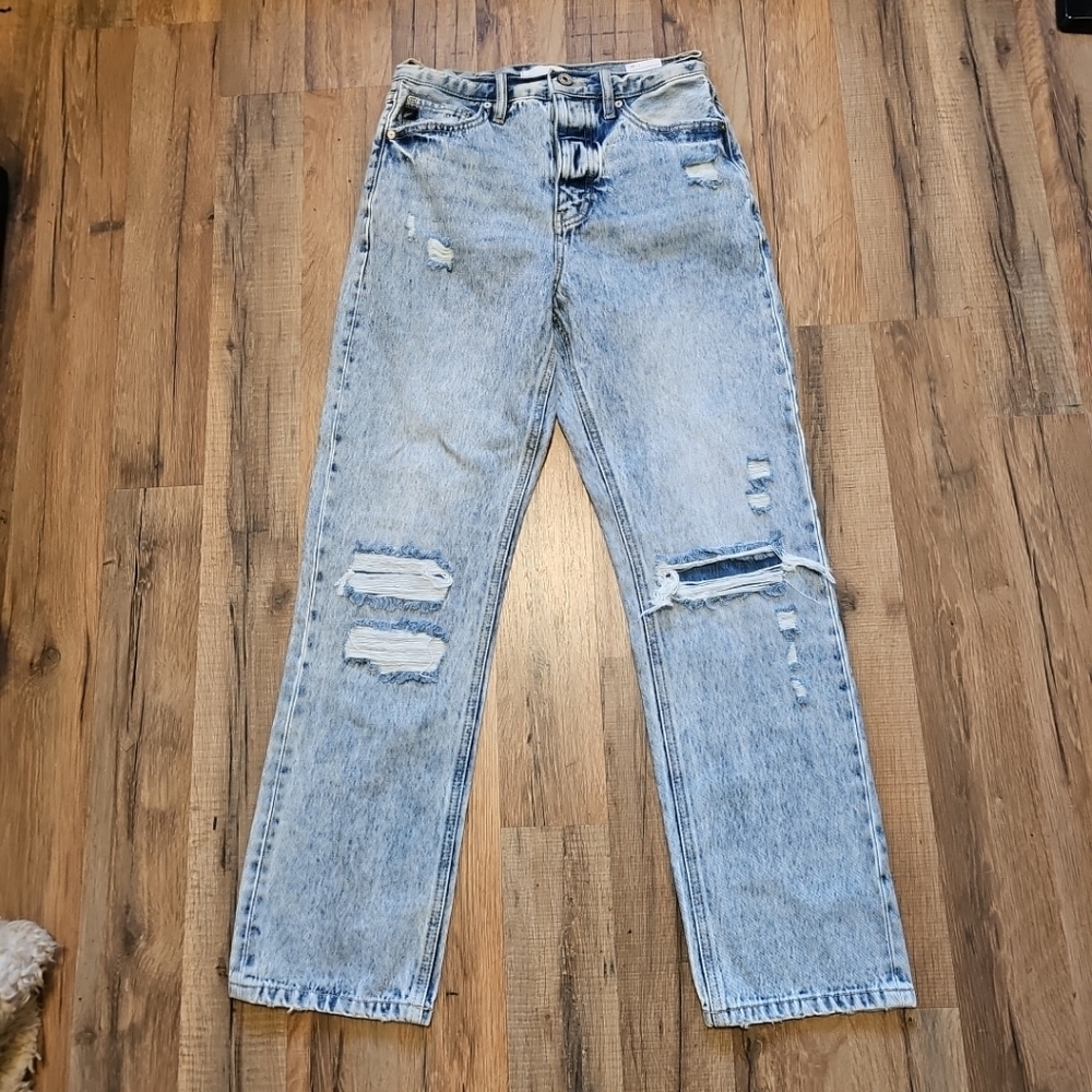 Kancan Distressed Button Fly Jeans Womans Size 1/24